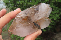 Polished Smokey Window Quartz Crystals x 6 From Madagascar - Toprock Gemstones and Minerals 