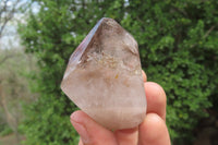 Polished Smokey Window Quartz Crystals x 6 From Madagascar - Toprock Gemstones and Minerals 