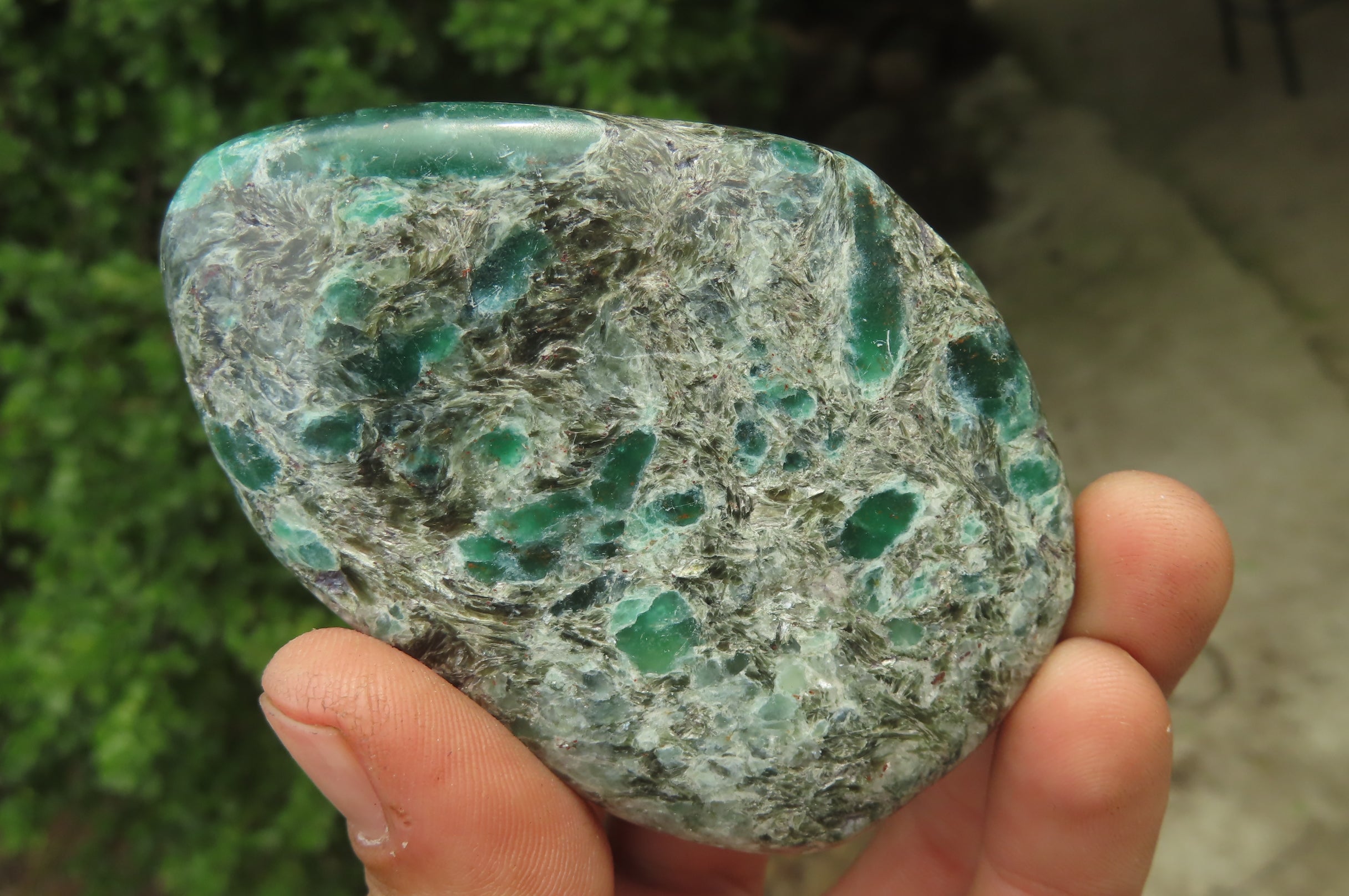 Polished Rare Emerald Mica In Matrix Free Forms x 6 From Mutoko, Zimbabwe - Toprock Gemstones and Minerals 