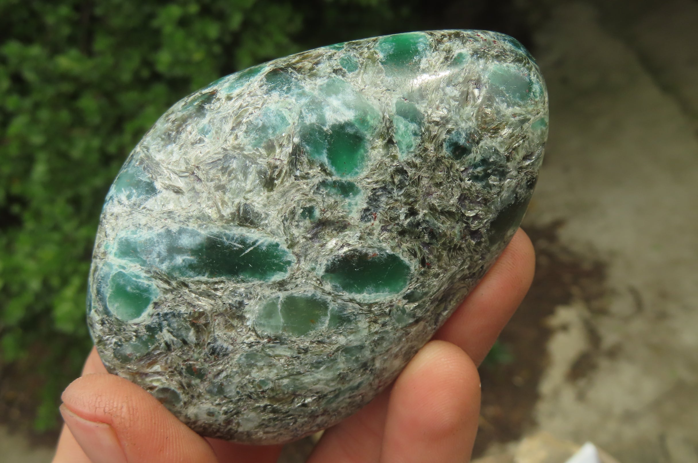 Polished Rare Emerald Mica In Matrix Free Forms x 6 From Mutoko, Zimbabwe - Toprock Gemstones and Minerals 