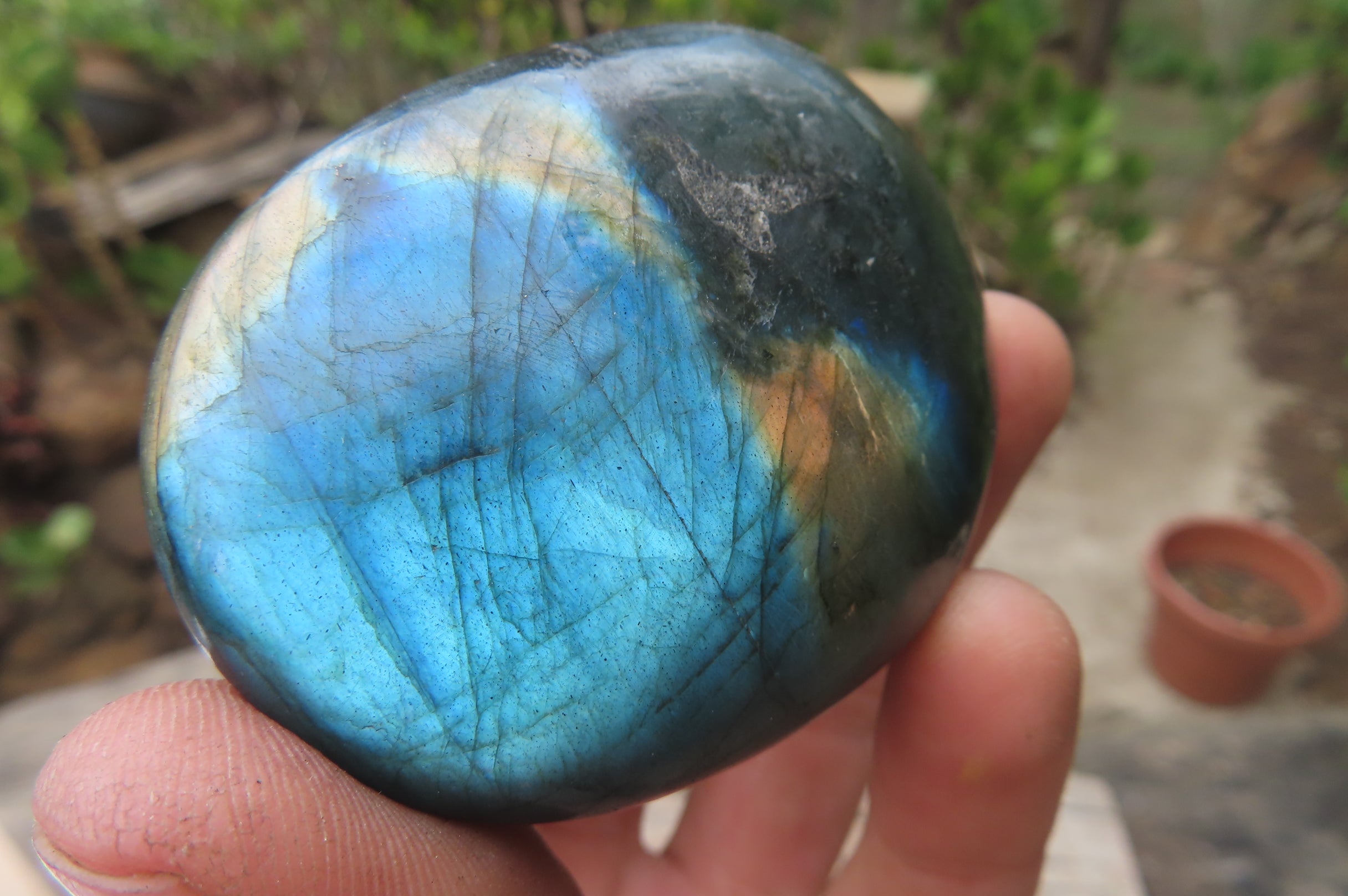 Polished Labradorite Palm Stones x 7 From Tulear, Madagascar - Toprock Gemstones and Minerals 