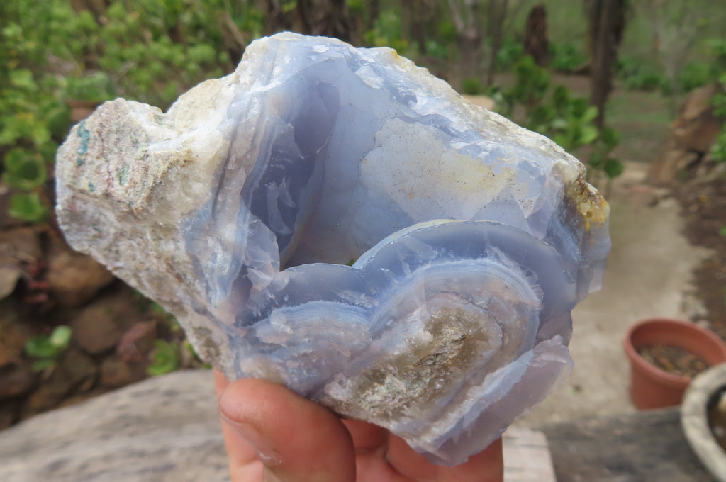 Natural Blue Lace Agate Geode Specimens x 12 From Malawi - Toprock Gemstones and Minerals 