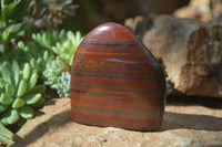 Polished Banded Tiger Iron / Muggle Stone Standing Free Forms x 3 From Northern Cape, South Africa - Toprock Gemstones and Minerals 