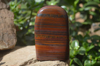 Polished Banded Tiger Iron / Muggle Stone Standing Free Forms x 3 From Northern Cape, South Africa - Toprock Gemstones and Minerals 