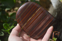 Polished Banded Tiger Iron / Muggle Stone Standing Free Forms x 3 From Northern Cape, South Africa - Toprock Gemstones and Minerals 