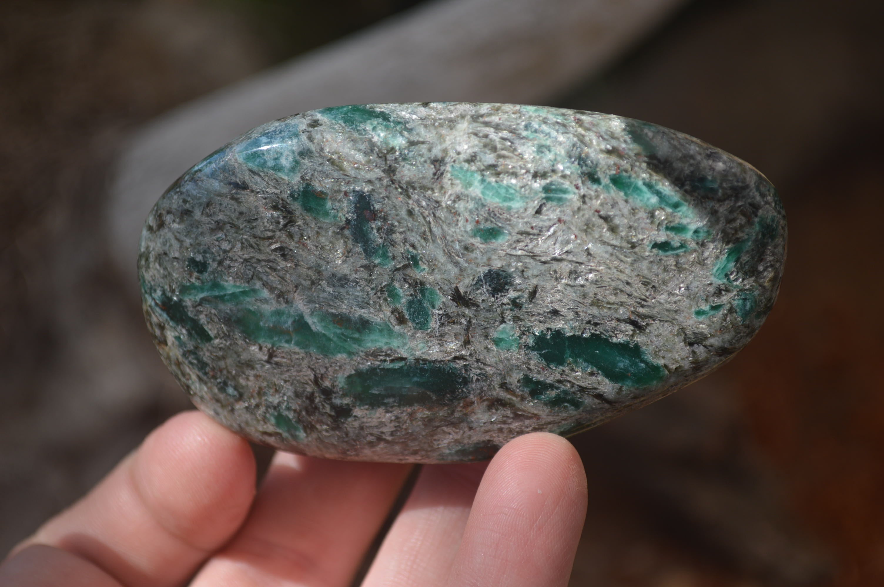 Polished Rare Emerald Mica In Matrix Free Forms x 6 From Mutoko, Zimbabwe - Toprock Gemstones and Minerals 