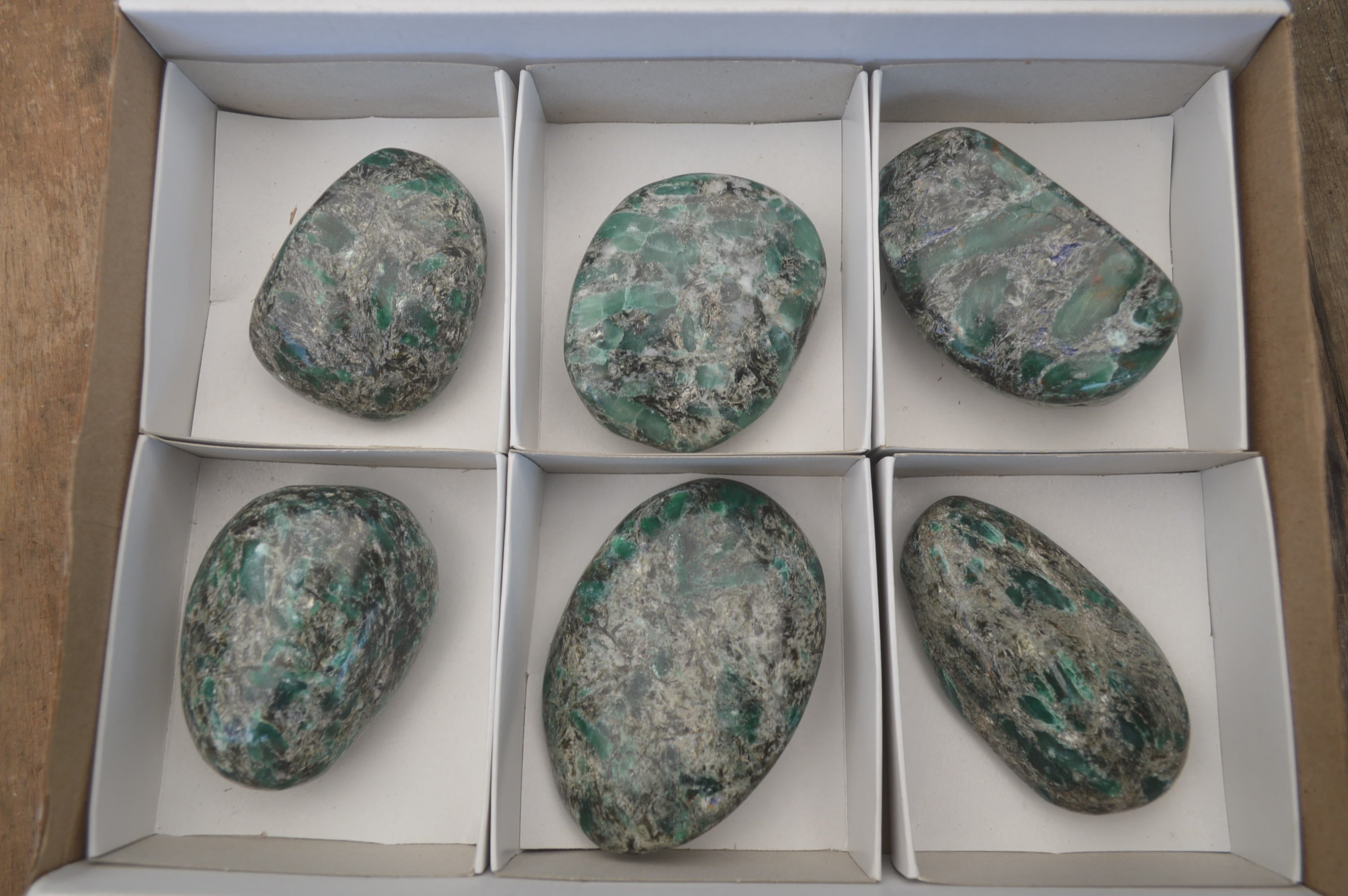Polished Rare Emerald Mica In Matrix Free Forms x 6 From Mutoko, Zimbabwe - Toprock Gemstones and Minerals 
