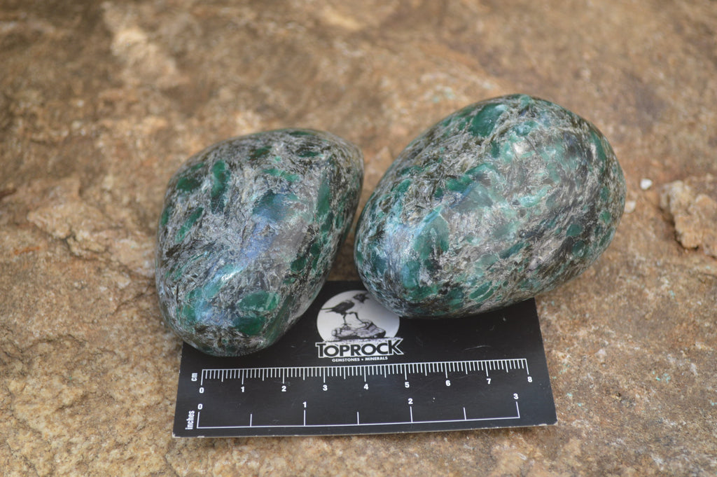 Polished Rare Emerald Mica In Matrix Free Forms x 6 From Mutoko, Zimbabwe - Toprock Gemstones and Minerals 