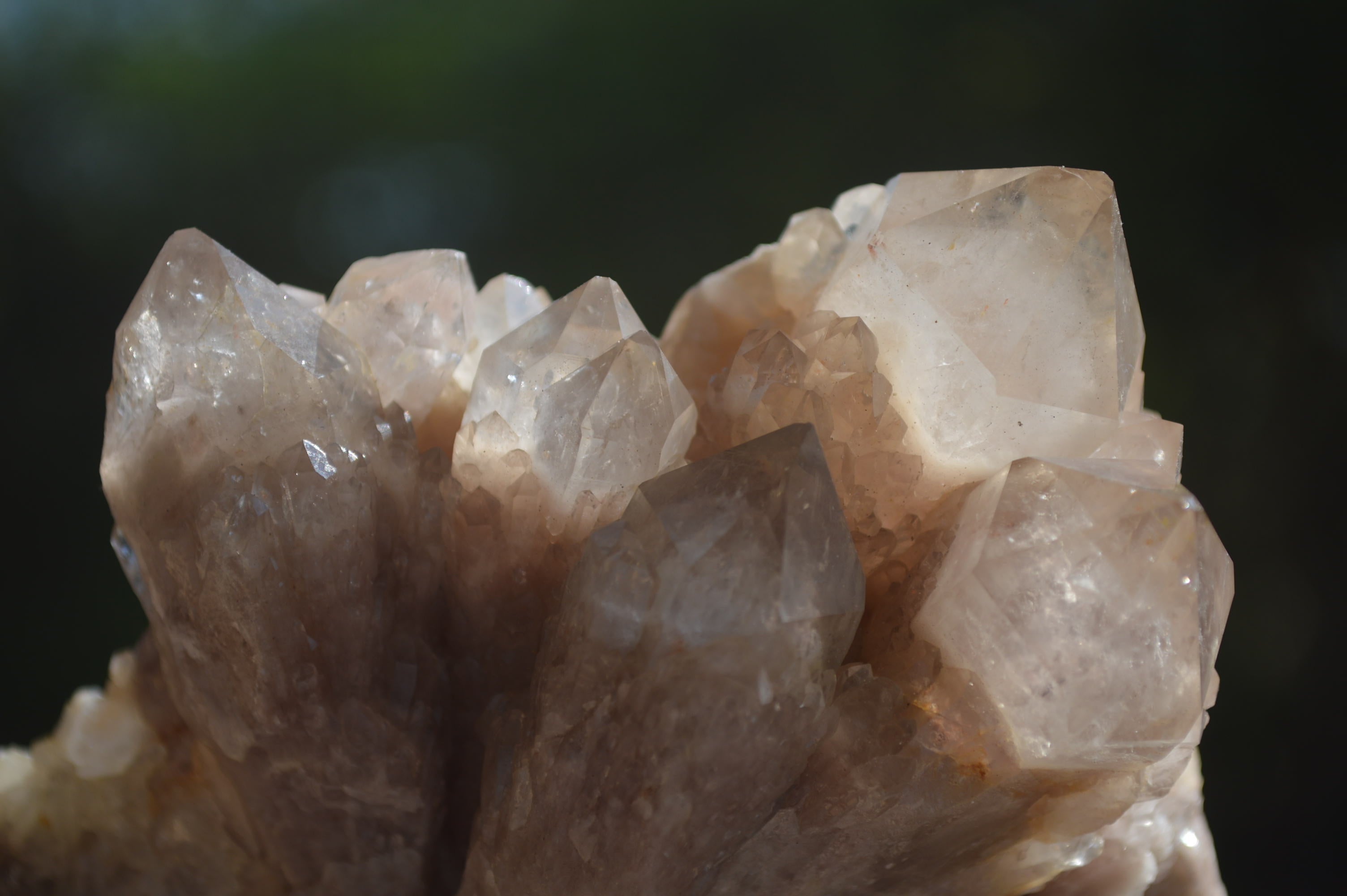 Natural Smokey Phantom Quartz Clusters x 2 From Luena, Congo - Toprock Gemstones and Minerals 