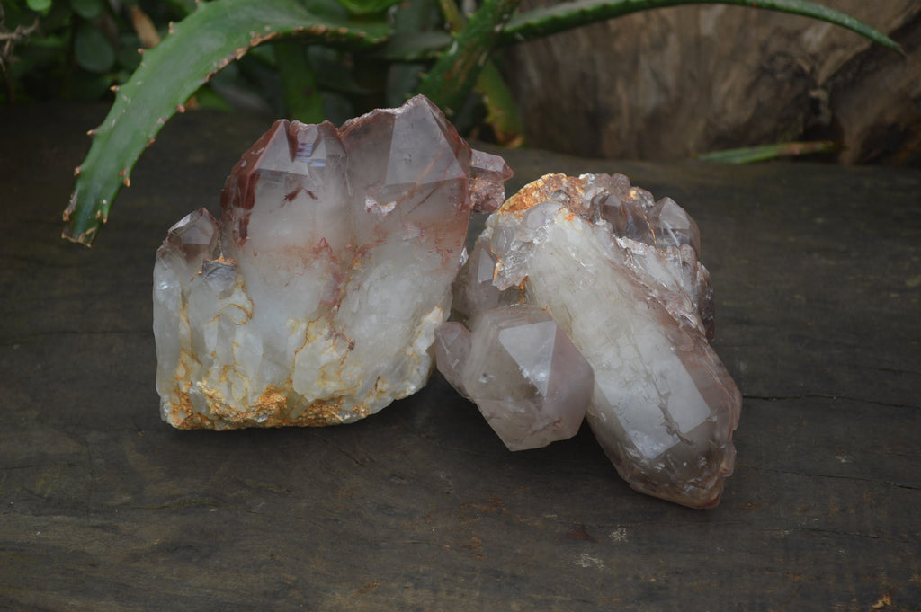 Natural Red Hematoid Quartz Clusters x 2 From Karoi, Zimbabwe - Toprock Gemstones and Minerals 