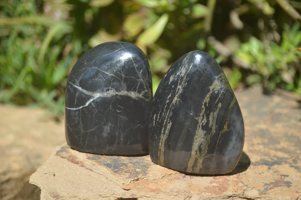 Polished Rare Pharaoh Stone Pyrite in Basalt Standing Free Forms x 6 Iron Duke Mine, Zimbabwe - Toprock Gemstones and Minerals 