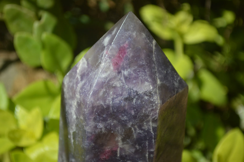 Polished Lepidolite with Pink Rubellite Point-Prisms x 2 From Ambatondrazaka, Madagascar - Toprock Gemstones and Minerals 