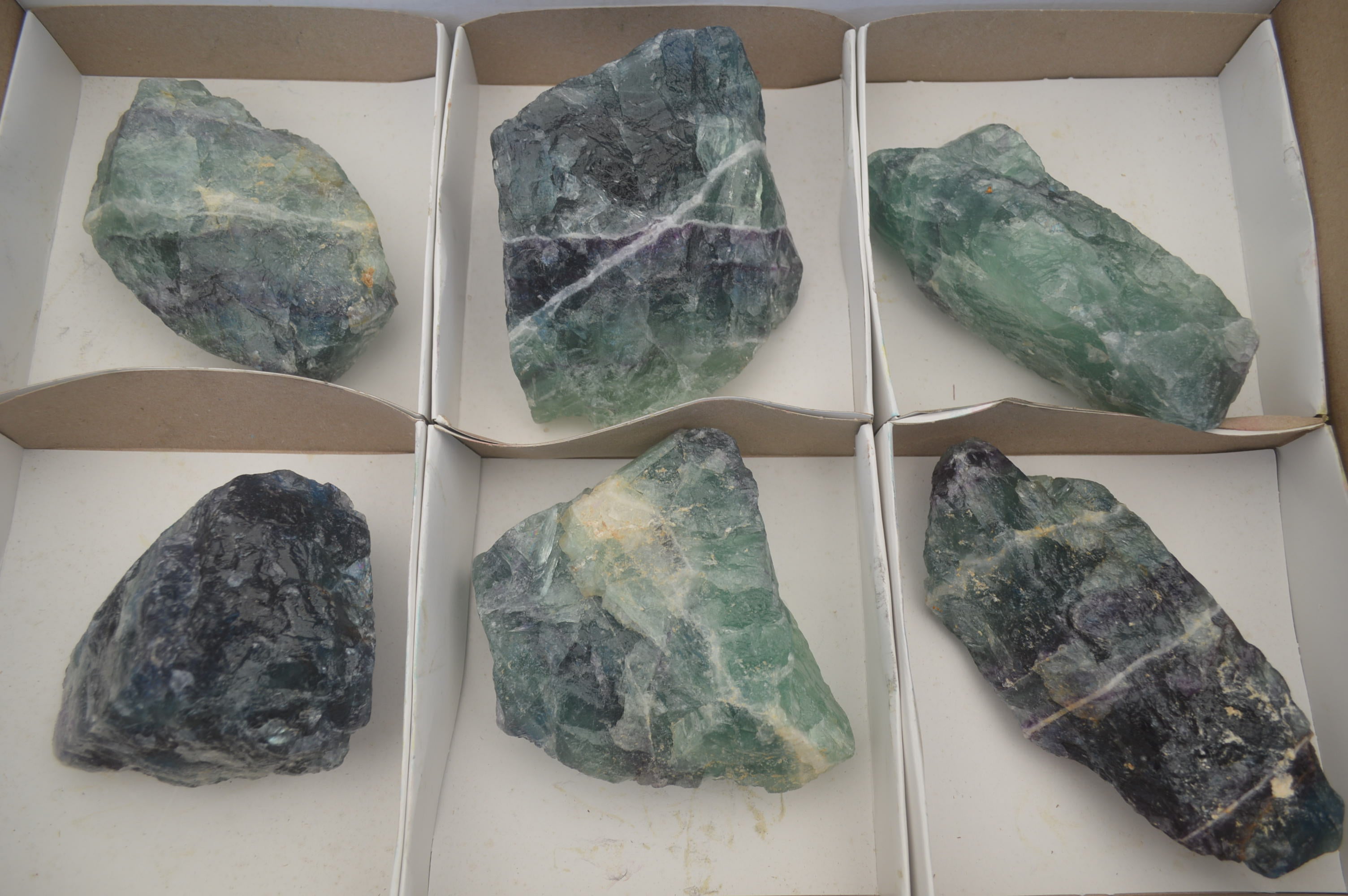 Natural Watermelon Fluorite Cobbed Specimens x 6 From Uis, Namibia - Toprock Gemstones and Minerals 