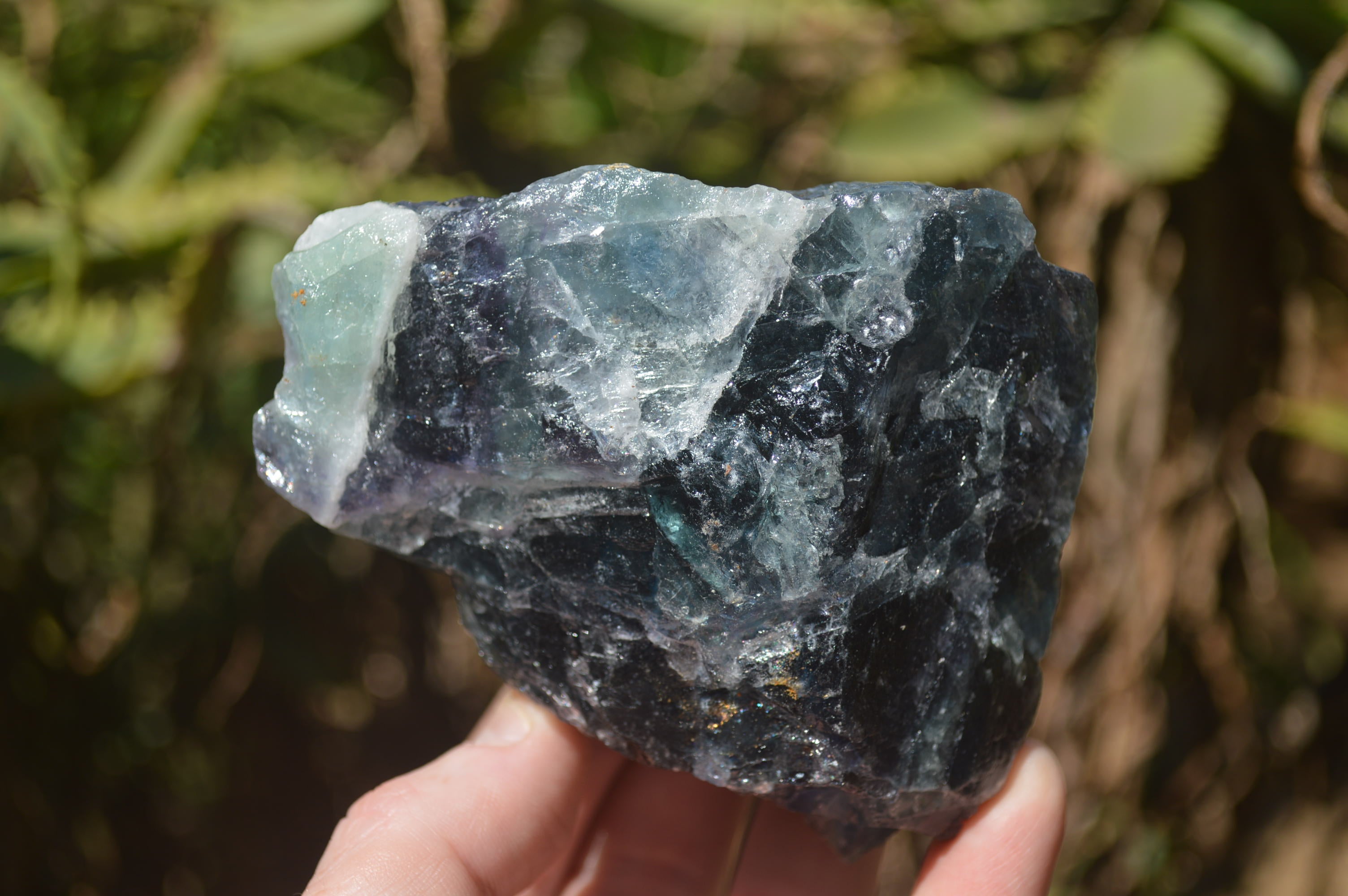 Natural Watermelon Fluorite Cobbed Specimens x 6 From Uis, Namibia - Toprock Gemstones and Minerals 