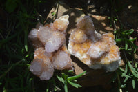 Natural Ametrine Spirit Quartz Clusters x 4 From Boekenhouthoek, South Africa