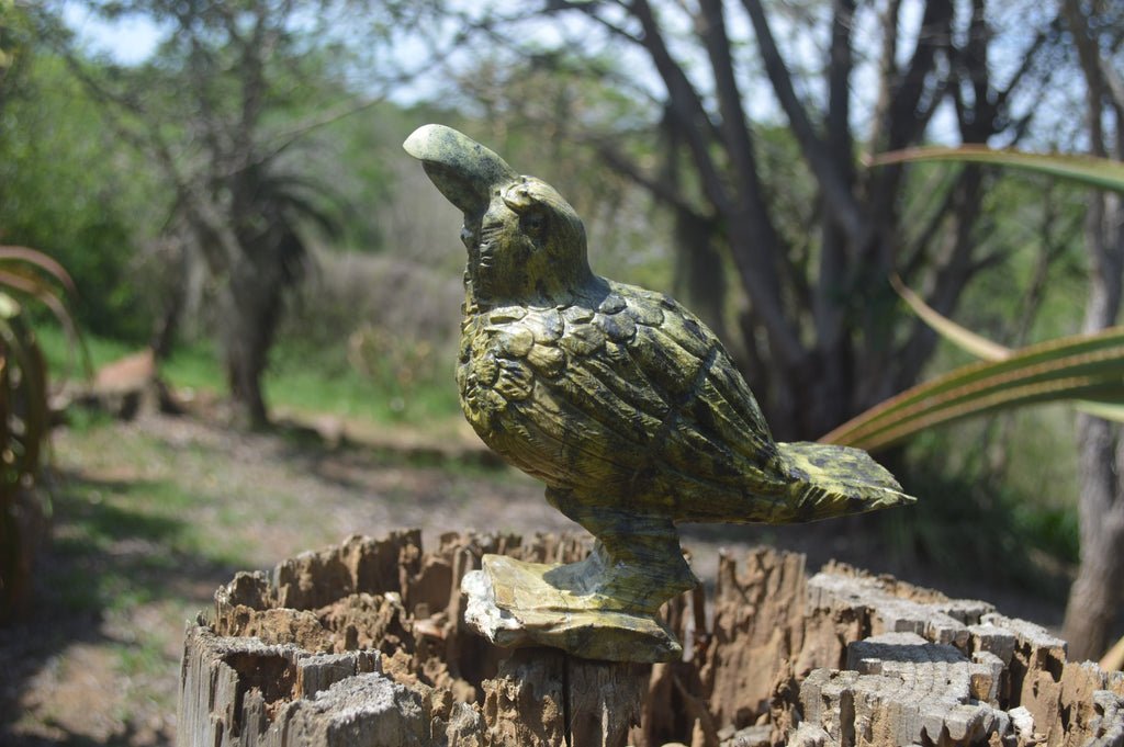 Polished Leopard Stone Raven Carving x 1 from Zimbabwe - Toprock Gemstones and Minerals 