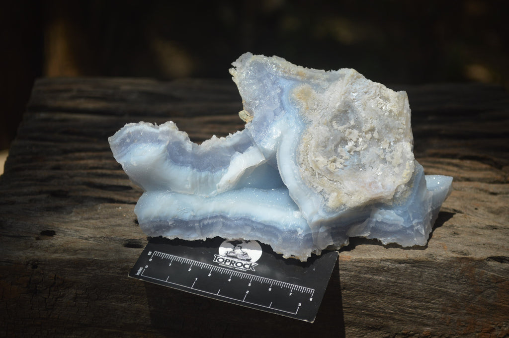 Natural Etched Blue Chalcedony Specimens x 2 From Nsanje, Malawi - Toprock Gemstones and Minerals 