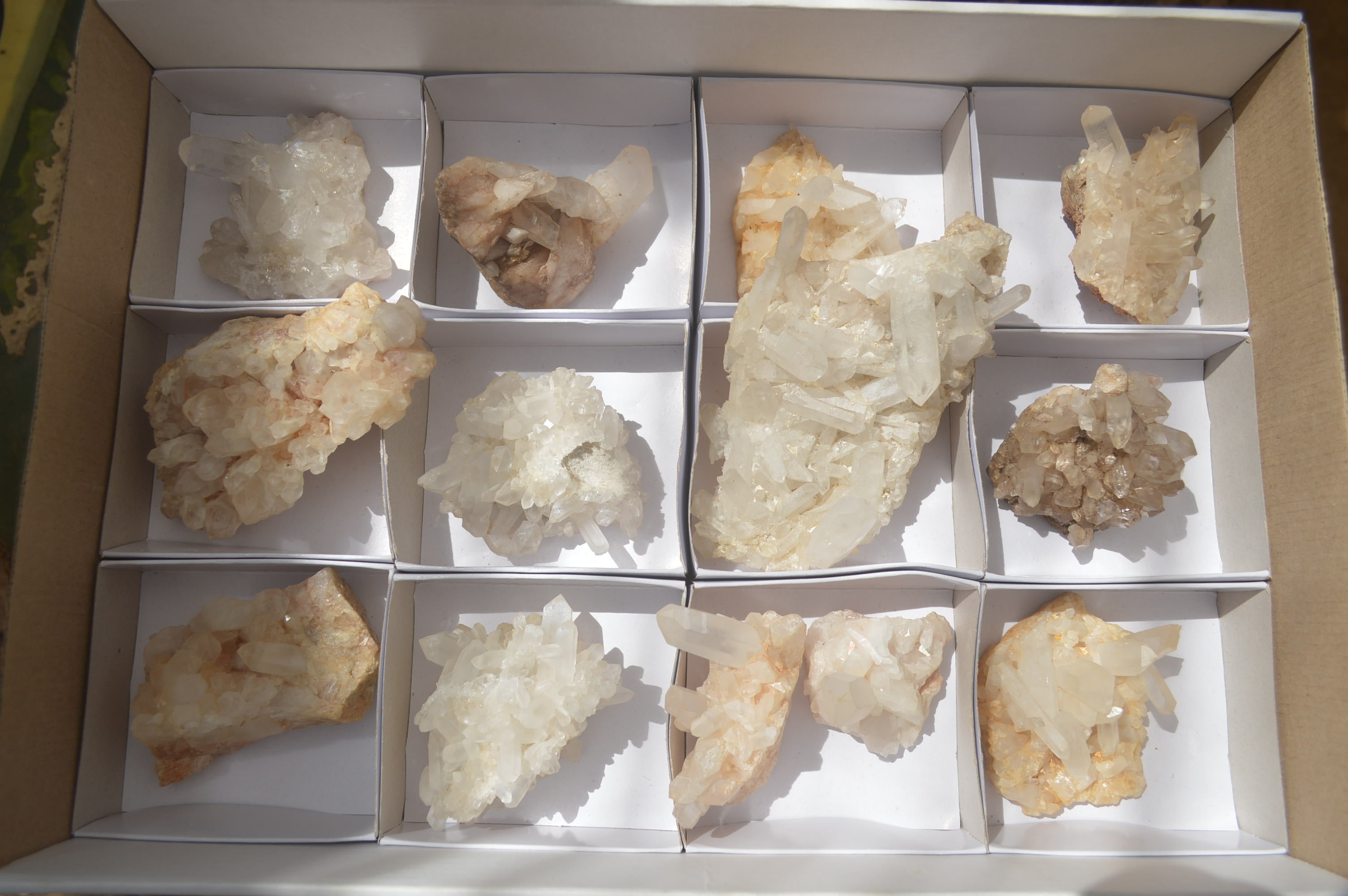 Natural Small Quartz Clusters x 13 from Madagascar - Toprock Gemstones and Minerals 