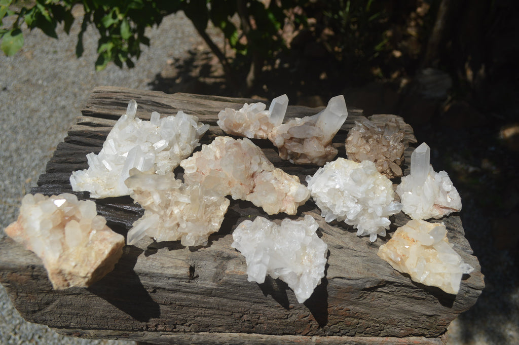 Natural Small Quartz Clusters x 13 from Madagascar - Toprock Gemstones and Minerals 