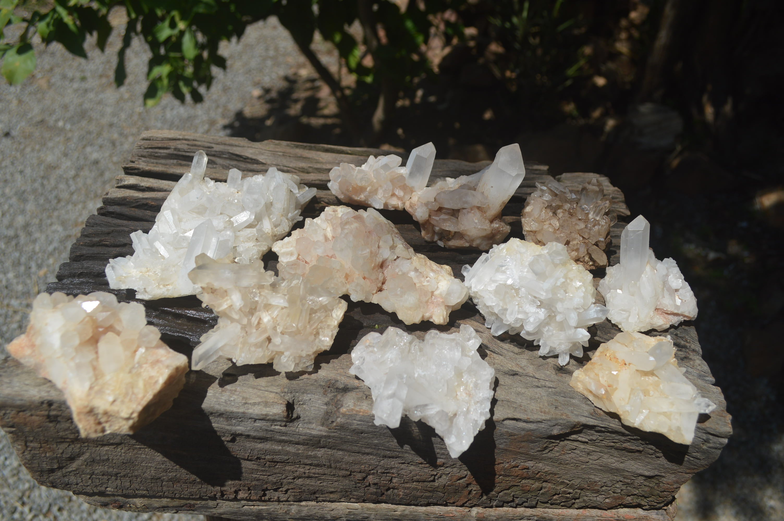 Natural Small Quartz Clusters x 13 from Madagascar - Toprock Gemstones and Minerals 