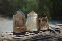 Polished Smokey Quartz Crystal Poiny-Prisms x 6 From Madagascar - Toprock Gemstones and Minerals 