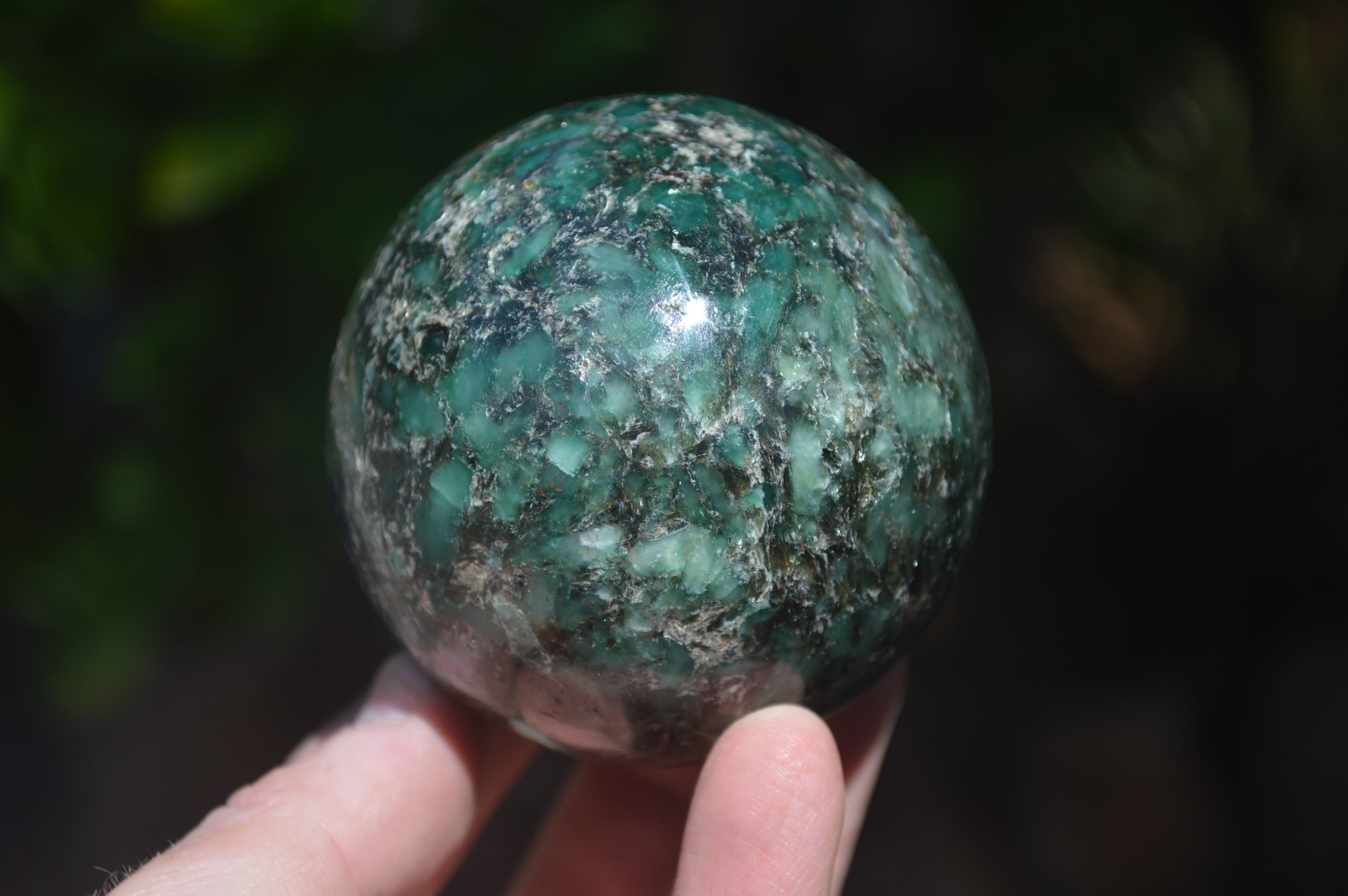 Polished Rare Emerald Mica In Matrix Spheres x 2 From Mutoko, Zimbabwe - Toprock Gemstones and Minerals 