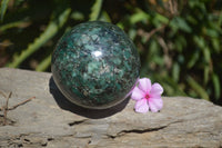 Polished Rare Emerald Mica In Matrix Spheres x 2 From Mutoko, Zimbabwe - Toprock Gemstones and Minerals 