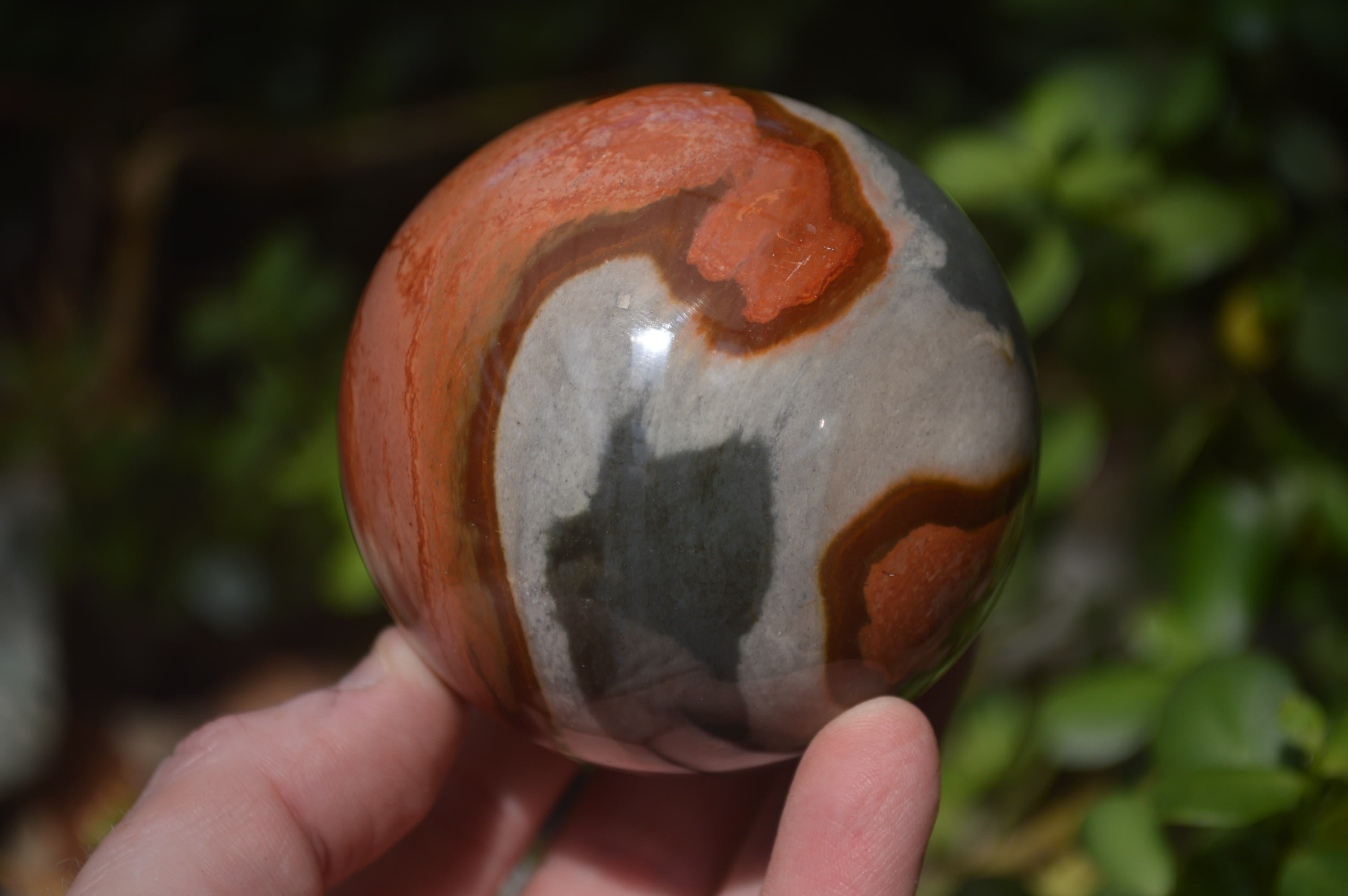 Polished Polychrome Jasper Spheres with Wooden Stands x 4 From Mahajanga, Madagascar - Toprock Gemstones and Minerals 
