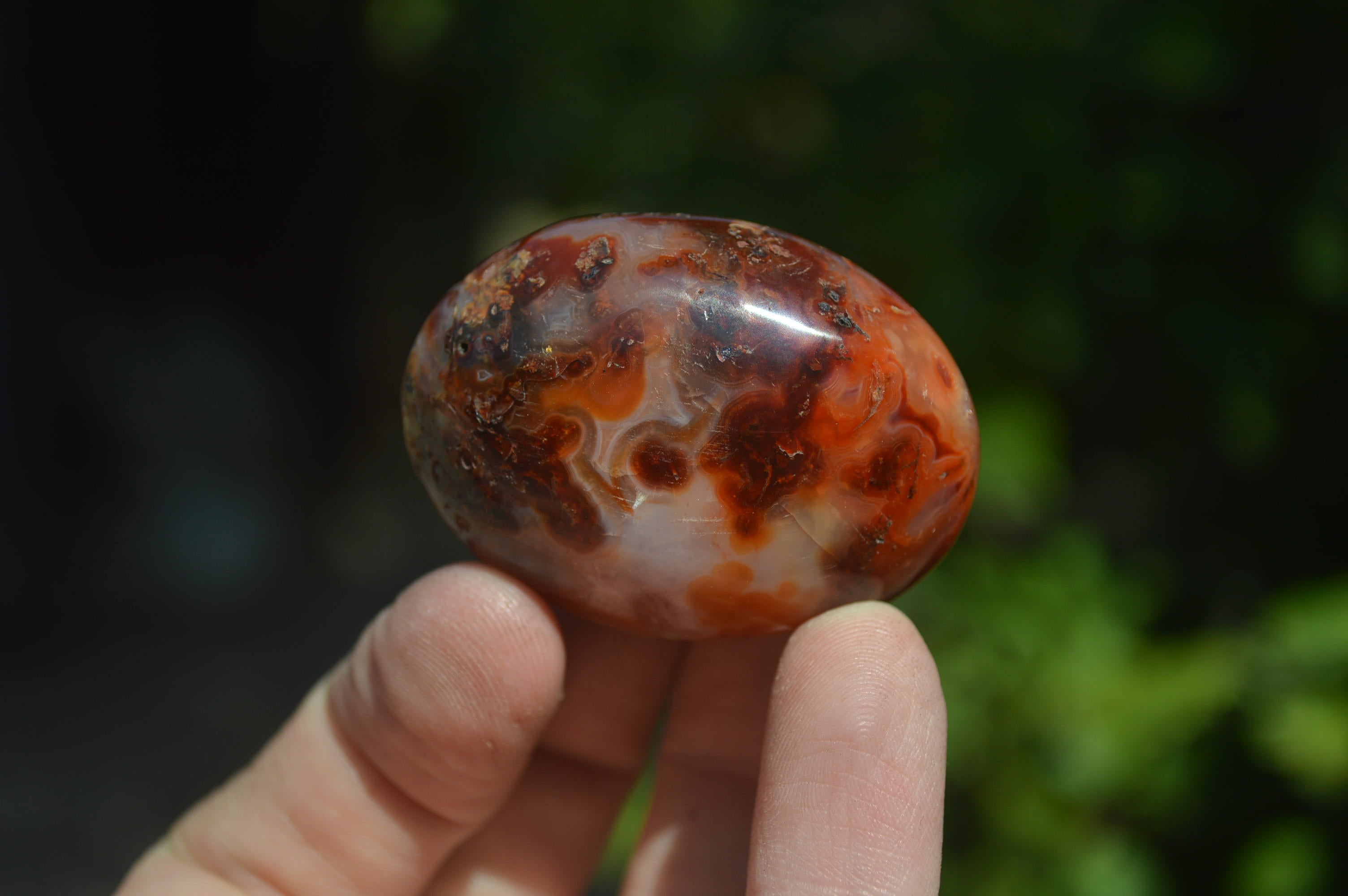 Polished Carnelian Galet-Palm Stones x 12 From Madagascar - Toprock Gemstones and Minerals 