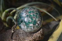 Polished Emerald Mica In Matrix Spheres x 2 From Mutoko, Zimbabwe - Toprock Gemstones and Minerals 