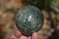 Polished Emerald Mica In Matrix Spheres x 2 From Mutoko, Zimbabwe - Toprock Gemstones and Minerals 