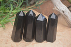 Polished Black Basalt Points x 12 From Madagascar - Toprock Gemstones and Minerals 