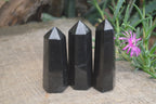 Polished Black Basalt Points x 12 From Madagascar - Toprock Gemstones and Minerals 