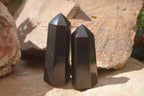 Polished Black Basalt Points x 12 From Madagascar - Toprock Gemstones and Minerals 