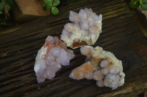 Natural Ametrine Spirit Quartz Clusters x 3 From Boekenhouthoek, South Africa