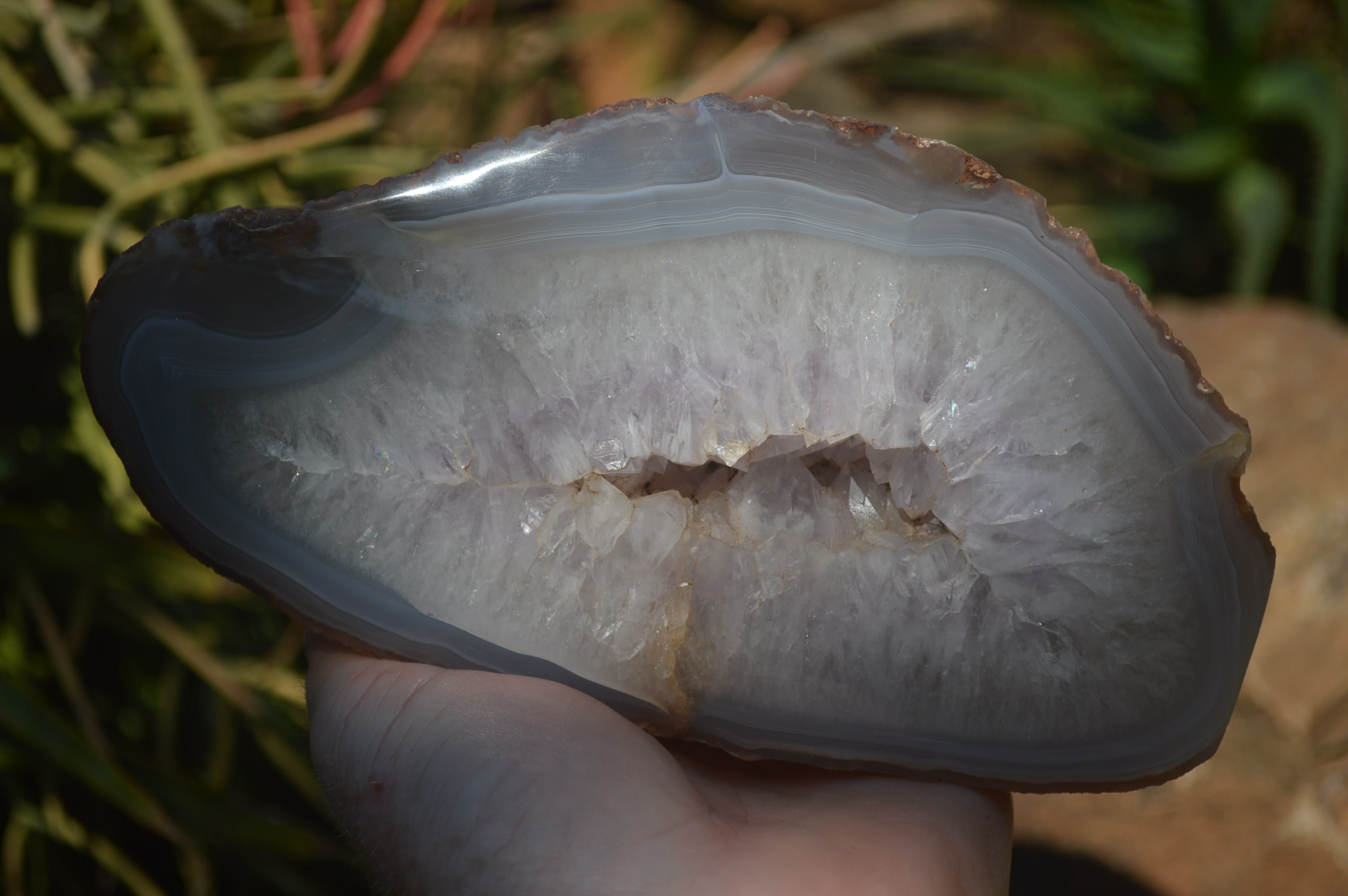 Polished Amethyst Agate Geode x 1 From Madagascar - Toprock Gemstones and Minerals 