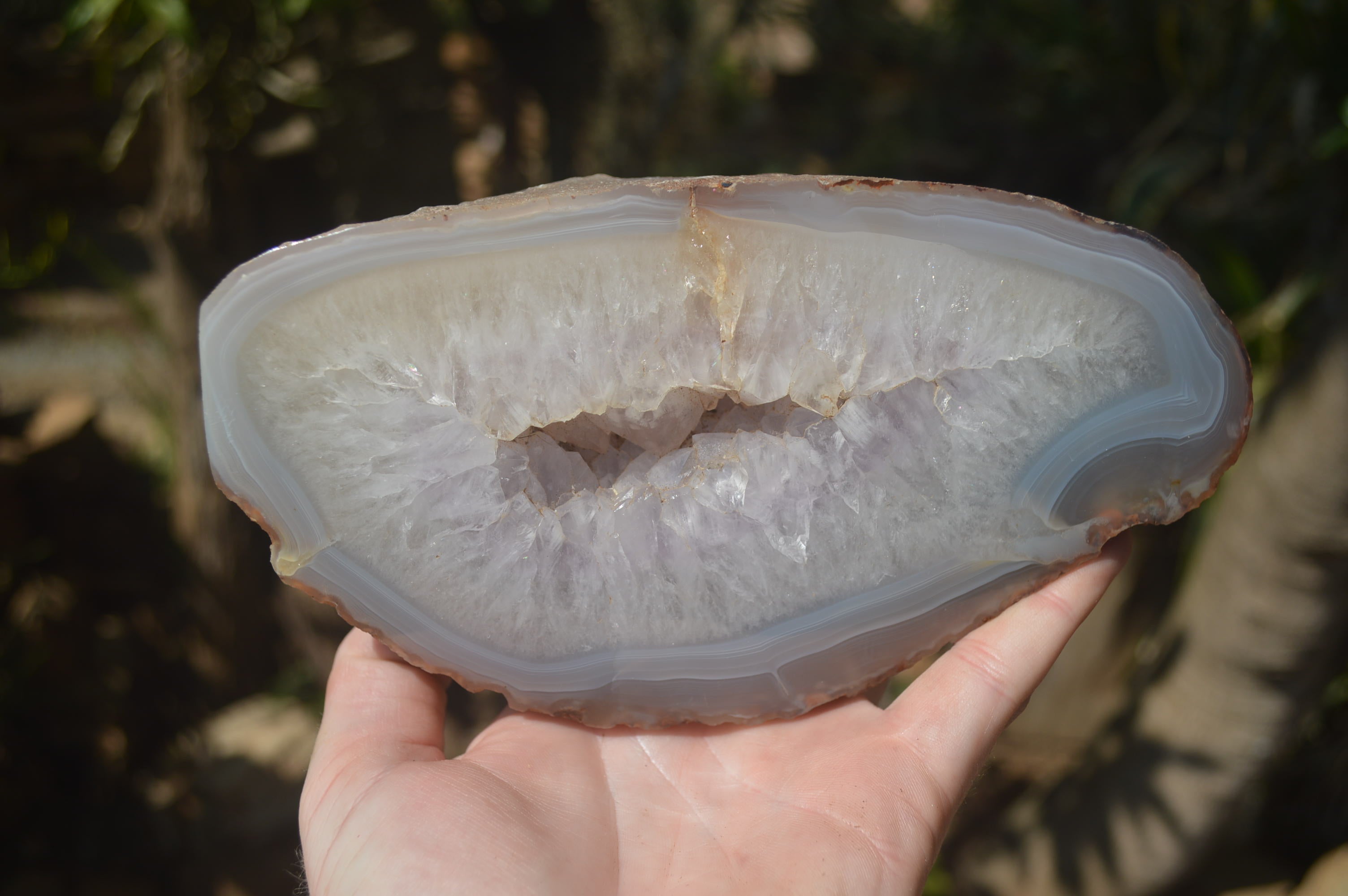 Polished Amethyst Agate Geode x 1 From Madagascar - Toprock Gemstones and Minerals 