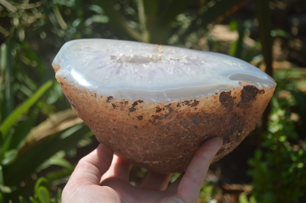 Polished Amethyst Agate Geode x 1 From Madagascar - Toprock Gemstones and Minerals 