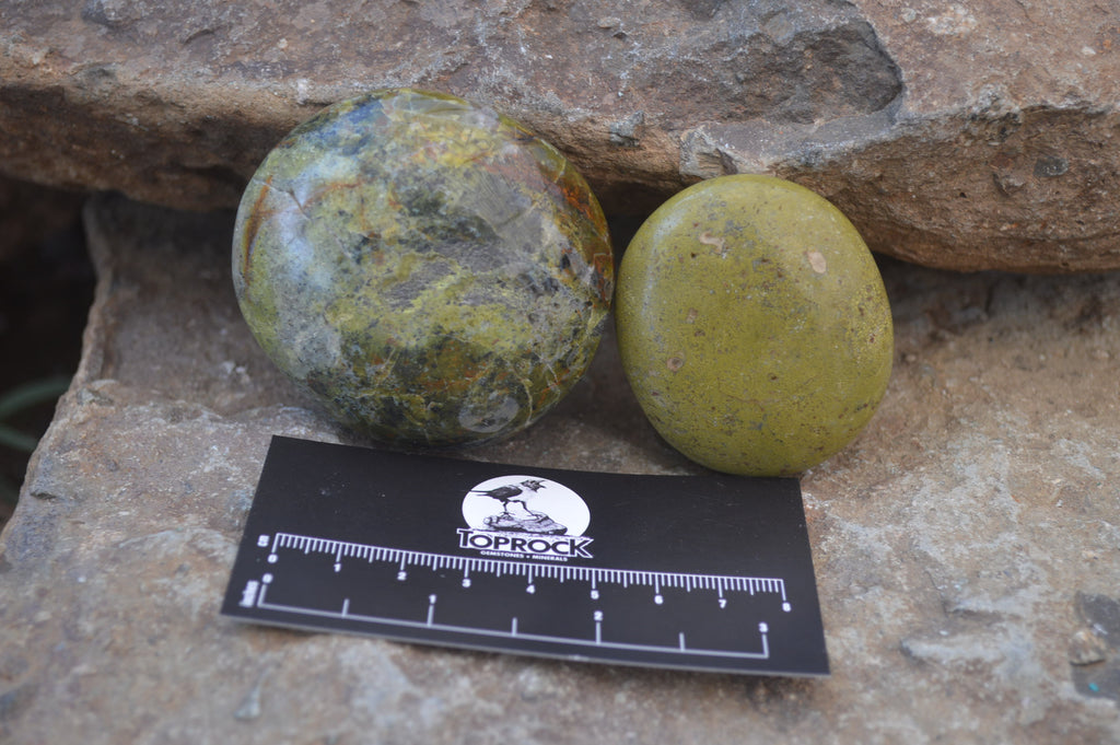 Polished Green Opal Palm Stones x 12 From Madagascar - Toprock Gemstones and Minerals 