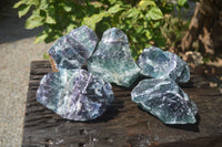 Natural Watermelon Fluorite Cobbed Specimens x 5 From Uis, Namibia - Toprock Gemstones and Minerals 
