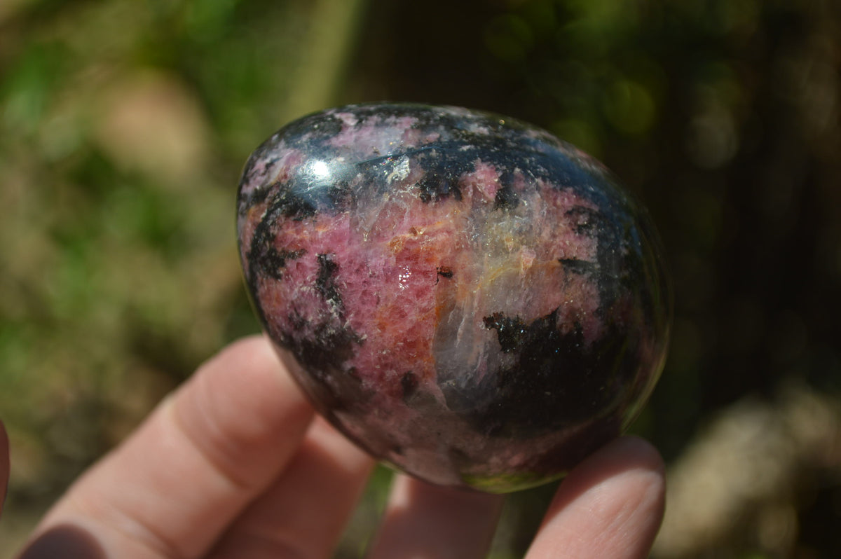 Polished Rhodonite Gemstone Eggs x 6 From Madagascar - Toprock Gemstones and Minerals 