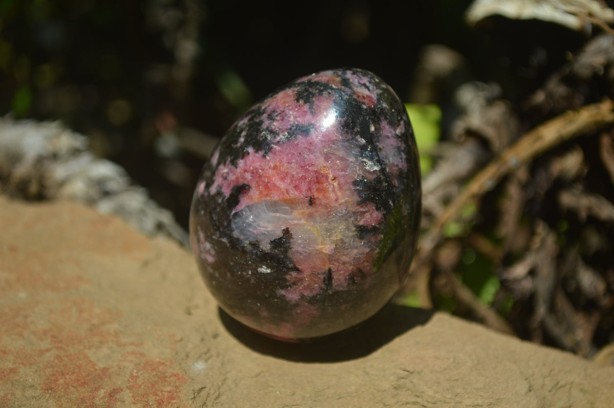 Polished Rhodonite Gemstone Eggs x 6 From Madagascar - Toprock Gemstones and Minerals 