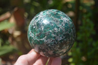 Polished Rare Emerald Mica In Matrix Spheres x 2 From Mutoko, Zimbabwe - Toprock Gemstones and Minerals 