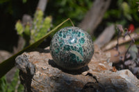 Polished Rare Emerald Mica In Matrix Spheres x 2 From Mutoko, Zimbabwe - Toprock Gemstones and Minerals 