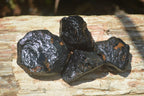 Natural Black Tourmaline Cobbed Specimens x 20 From Zimbabwe - Toprock Gemstones and Minerals 
