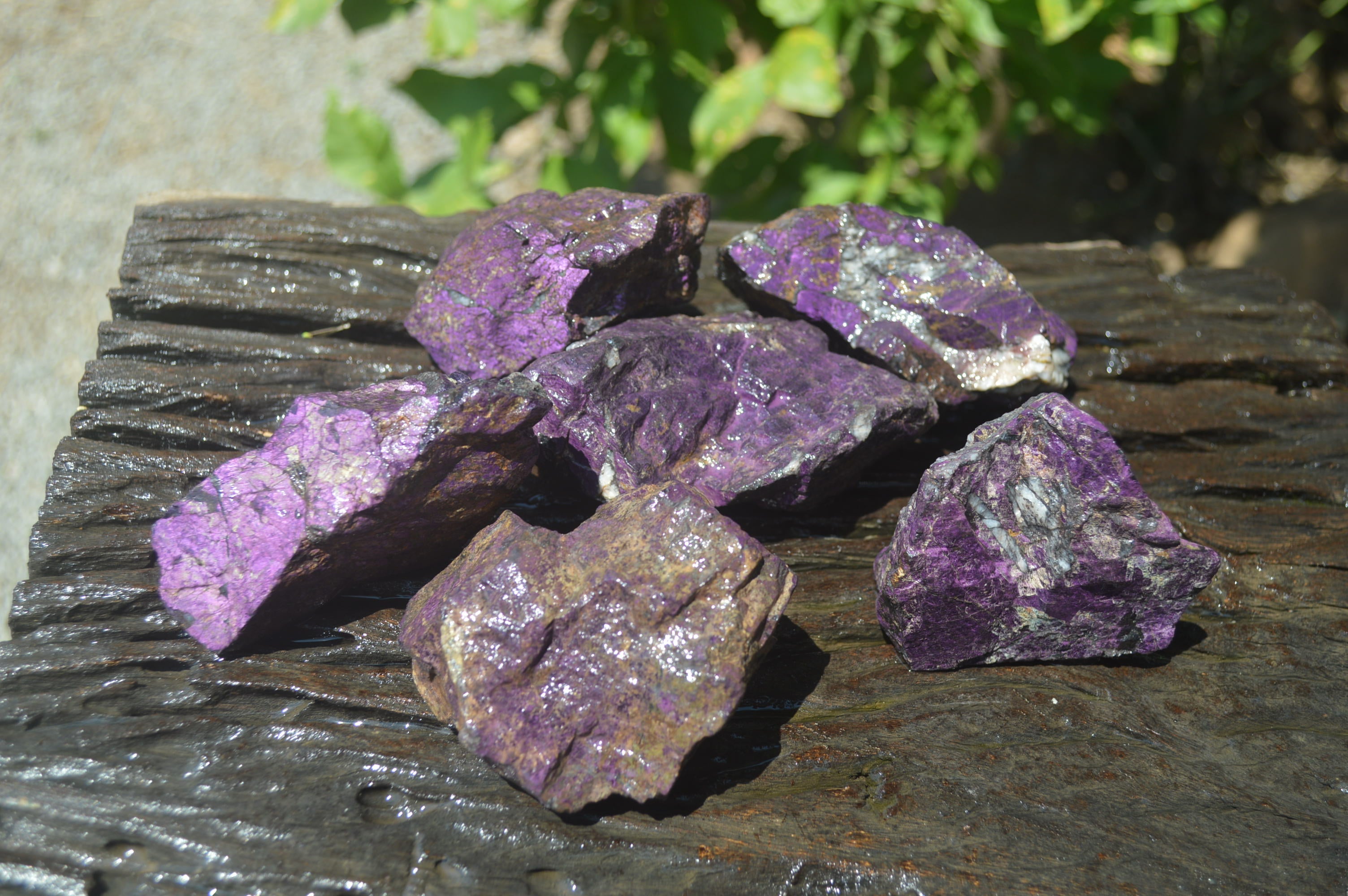 Natural Metallic Purpurite Cobbed Specimens x 6 From Erongo, Namibia - Toprock Gemstones and Minerals 