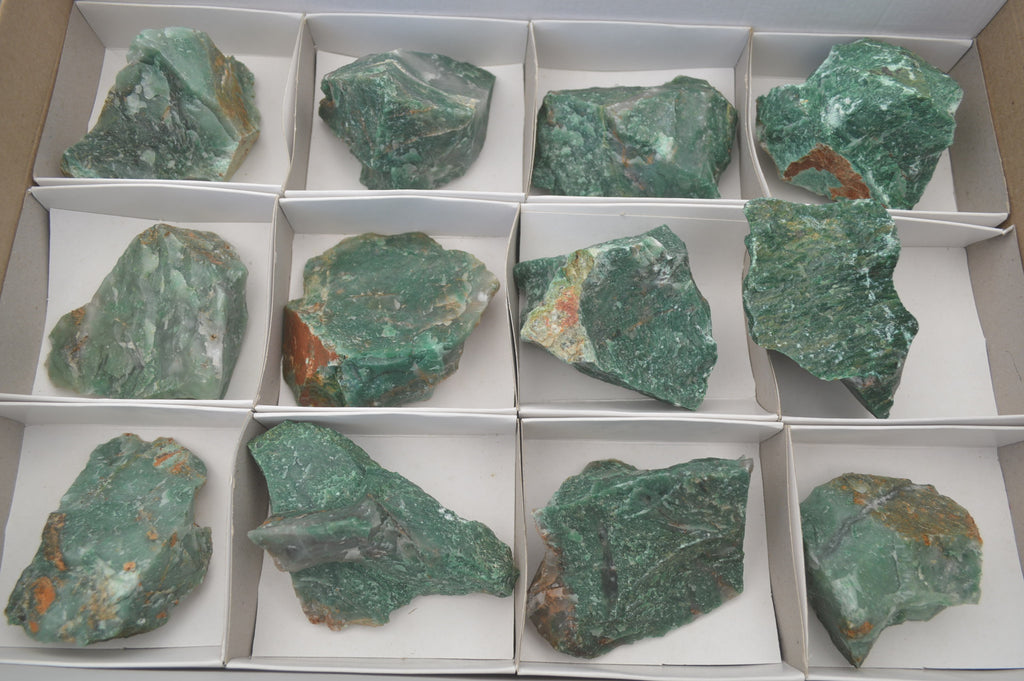 Natural Swazi Jade Cobbed Specimens x 12 from Swaziland - Toprock Gemstones and Minerals 