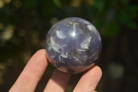 Polished Lepidolite with Pink Rubellite Spheres x 6 From Ambatondrazaka, Madagascar - Toprock Gemstones and Minerals 