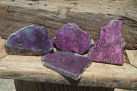 Polished On One Side Purpurite x 4 From Namibia - Toprock Gemstones and Minerals 