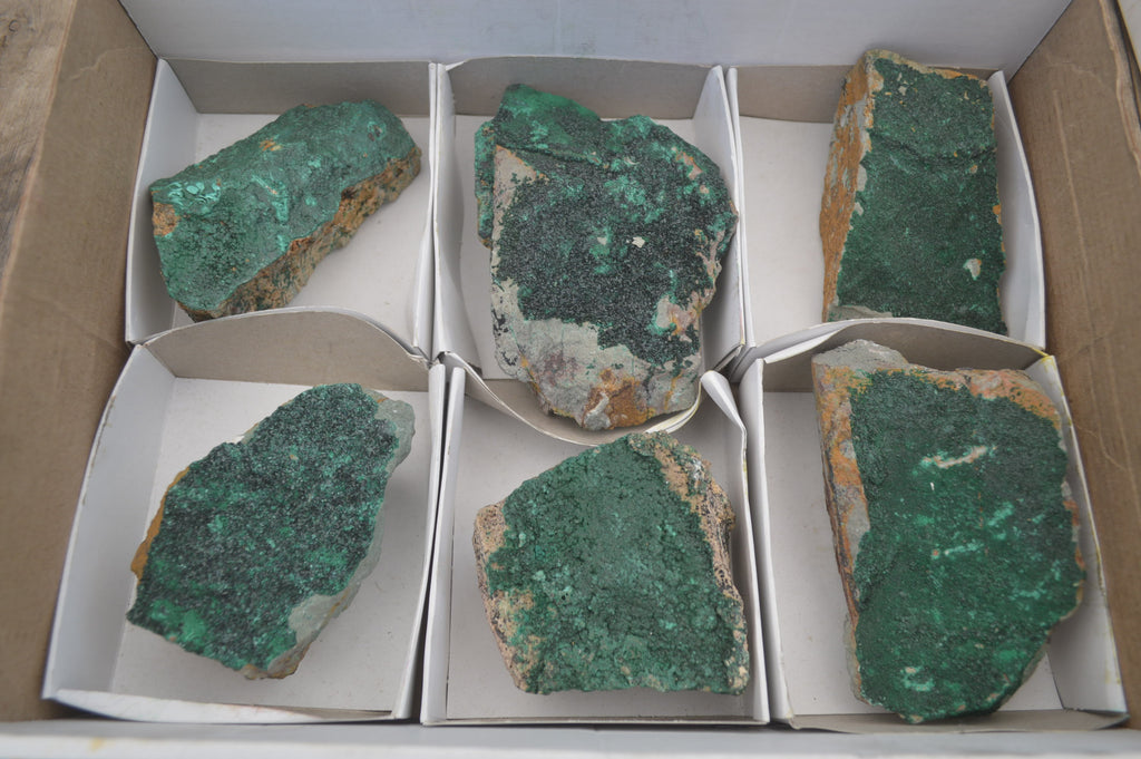 Natural Botryoidal Malachite Specimens x 6 From Tenke Fungurume, Congo - Toprock Gemstones and Minerals 